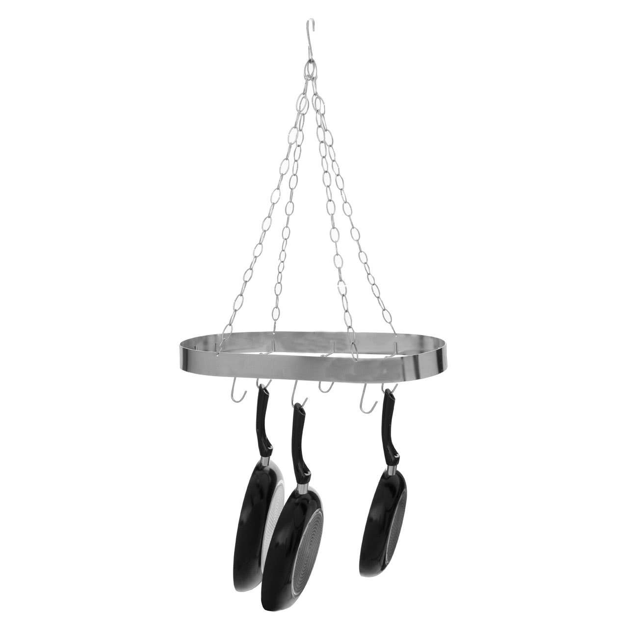 Orsina Matt Chrome Ceiling-Mounted Pot Rack - Chrome - Image 4