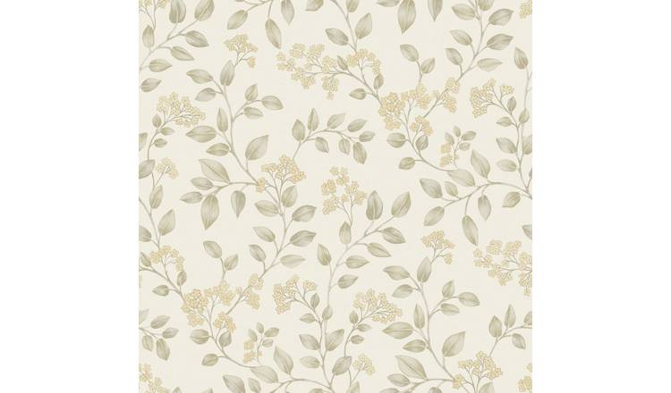 Grandeco Jasmine Leaf Trail Textured Wallpaper - Neutral