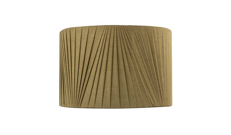Happy Homewares Olive Green Faux Silk Fabric Organza Tapered Lampshade - 30cm