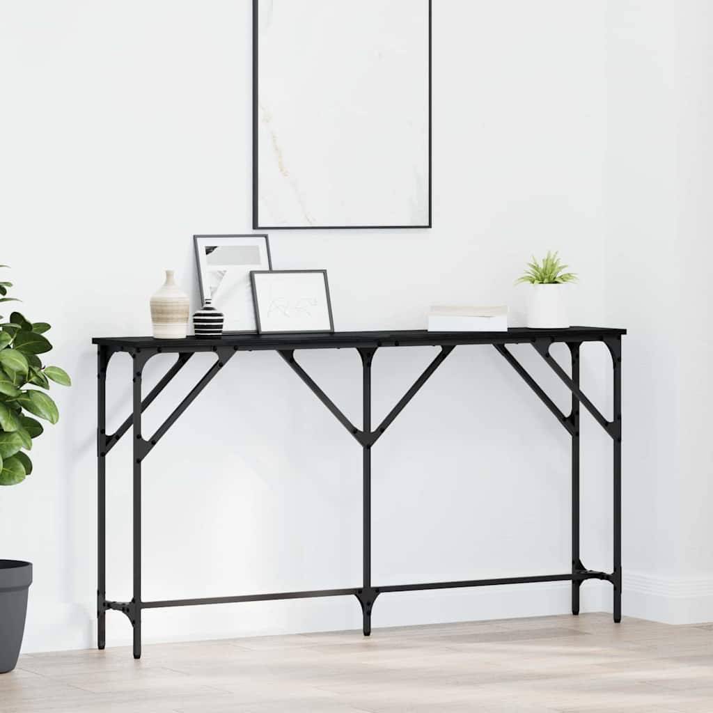 Walplus Engineered Wood Console Table - Dark Oak - 140 x 23 x 75 cm - Image 1