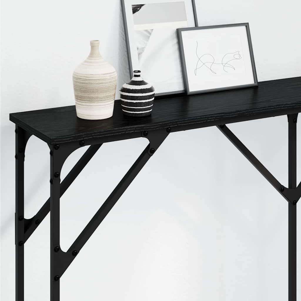 Walplus Engineered Wood Console Table - Dark Oak - 140 x 23 x 75 cm - Image 4