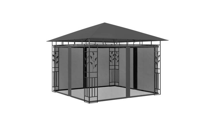 Walplus 3 x 3 x 2.73 m 180gsm Gazebo with Mosquito Net - Anthracite