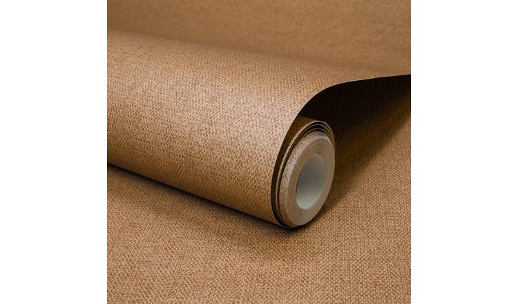 Grandeco Boutique Mini Twill Woven Fabric Effect PVC-free Wallpaper - Copper