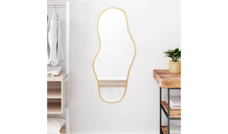 Walplus Glass Wall Mirror - Gold - 100 x 45 cm