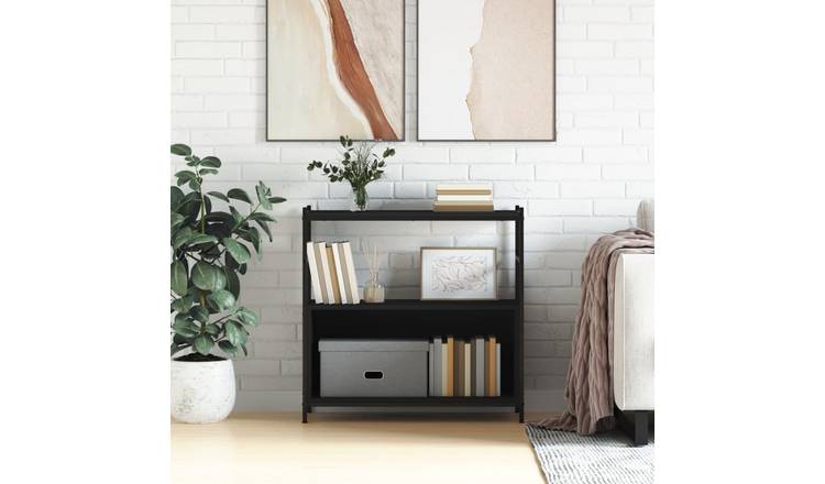 Walplus Engineered Wood Bookshelf - Black - 80 x 30 x 78.5 cm