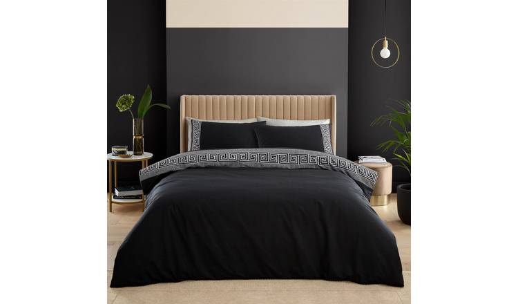 Catherine Lansfield Artemis Duvet Cover Set - King - Black