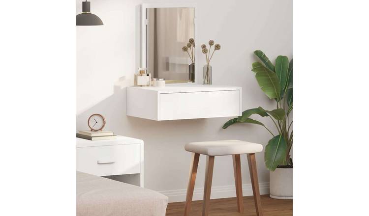 Walplus 1 Drawer Engineered Wood Dressing Table - White - 60 x 40 x 70 cm