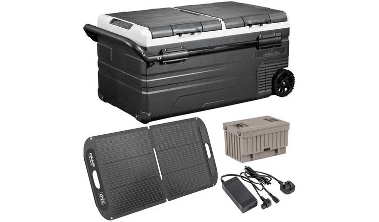 Dellonda 95L Fridge Freezer Cool Box Battery Adaptor & Solar Panel - Black