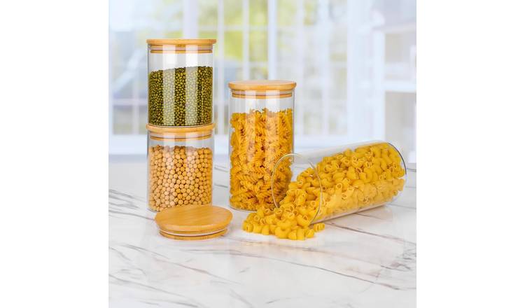 Neo Set of 4 Clear High Borosilicate Glass Storage Jars