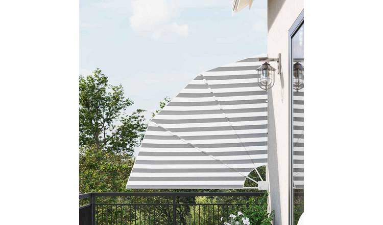 Walplus Polyester Balcony Screen - Anthracite and White - 140 x 140 cm