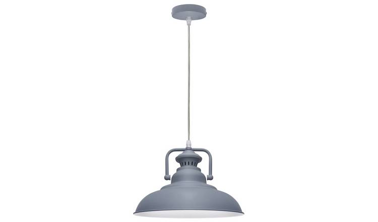 Energy Light Bulbs Barn Metal Ceiling Pendant Light - Grey