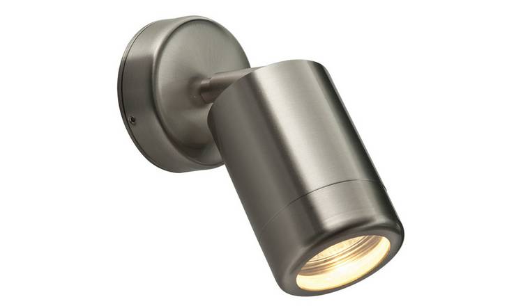 Loops Direct 8cm 7W LED Wall Spotlight - Brushed Stainless Steel