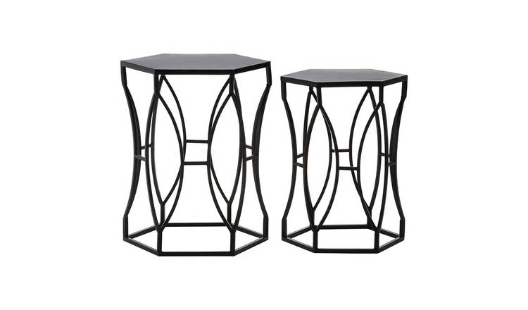 Orsina Metal Set Of 2 Side Tables - Black