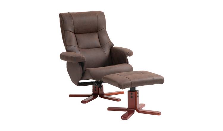 HOMCOM Recliner Armchair with Adjustable Backrest - Dark Brown