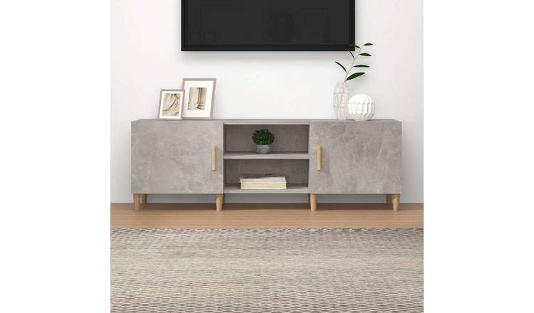 Walplus Solid Wood TV Cabinet - Stone Grey - 150 x 30 x 50 cm