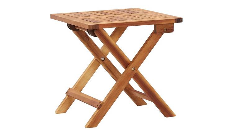 Walplus Solid Acacia Wood Coffee Table - Brown - 40 x 40 x 40 cm