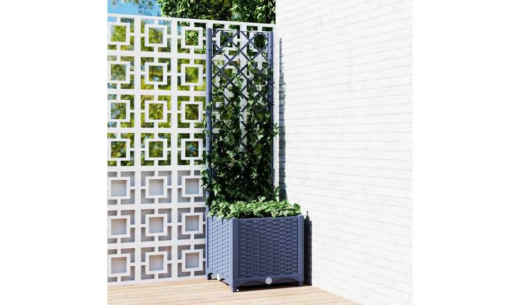 Walplus Polypropylene Garden Planter - Blue Grey - 40 x 40 x 136 cm