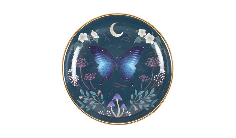 Something Different Midnight Moth Round Trinket Dish - Blue