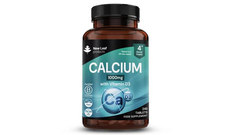 New Leaf Calcium with Vitamin D3 1000mg - 240 Tablets