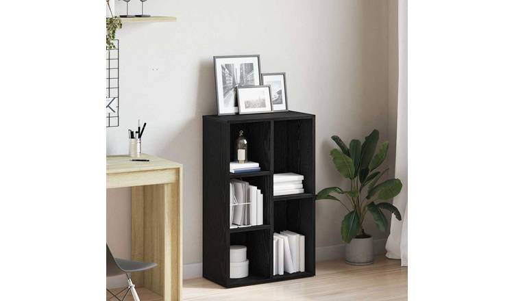 Walplus Engineered Wood Bookcase - Dark Oak - 50 x 25 x 80 cm