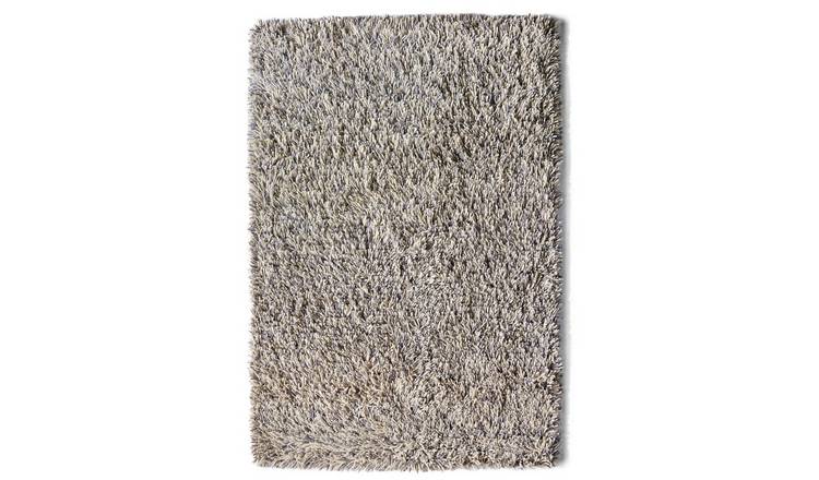 Mega Flooring Grey Shaggy Plain Rug - 80 x 150cm