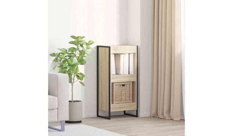Walplus Engineered Wood Book Cabinet - Light Oak - 40 x 30 x 86.5 cm