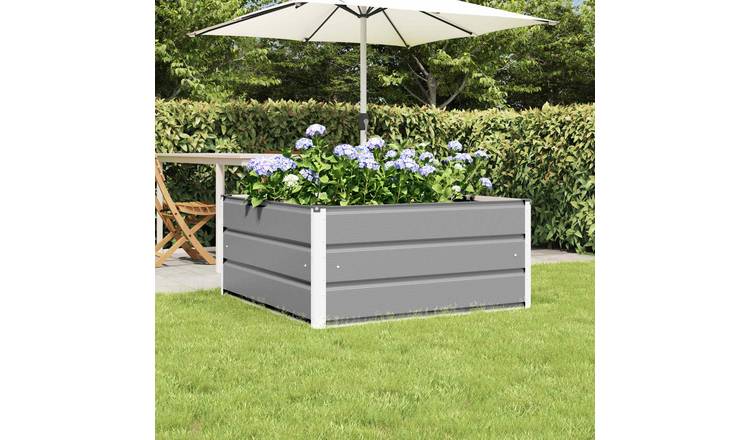Walplus Steel Garden Planter - Light Grey - 100 x 100 x 45 cm