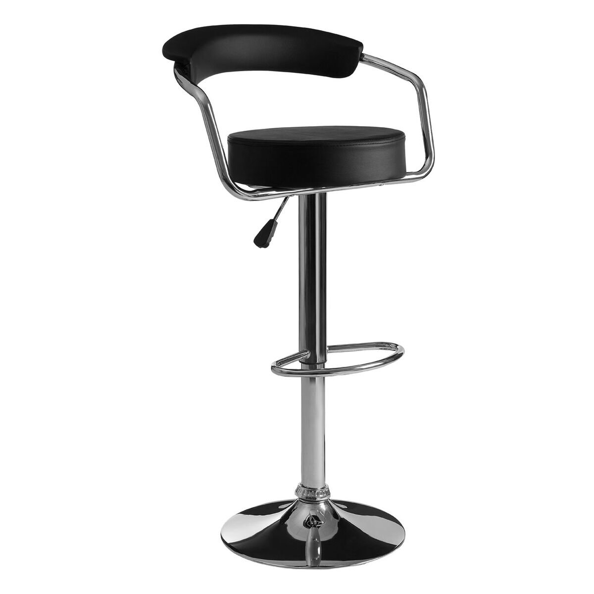 Orsina Scala Leather Effect Adjustable Bar Chair - Black - Image 1