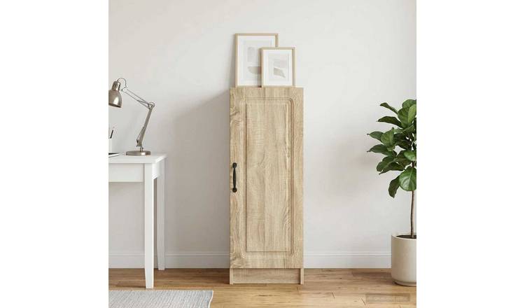 Walplus Engineered Wood Sliding Door Sideboard - Light Oak - 33 x 34.5 x 87 cm