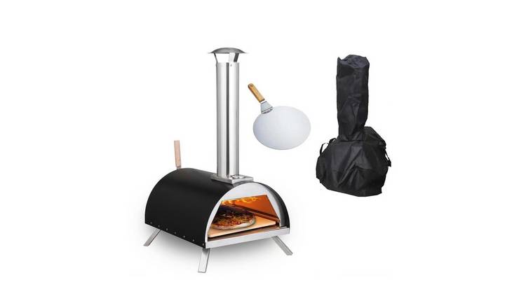 Haven Pizza Oven With Built-In Thermometer, Rain Cover & Pizza Paddle - Black