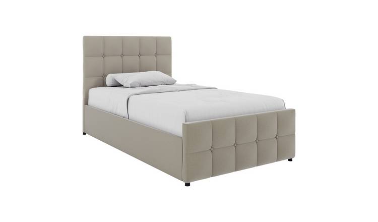 Vida Designs Valentina Single Linen Ottoman Bed - Beige