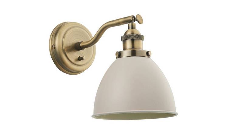 Loops Direct Steel Adjustable Wall Light - Taupe and Antique Brass