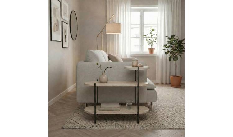 Decortie Somo 3 Tier Side Table - Travertine Sandstone