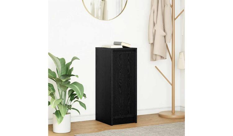 Walplus Engineered Wood 1 Door Sideboard - Black Oak - 29.5 x 34 x 76 cm