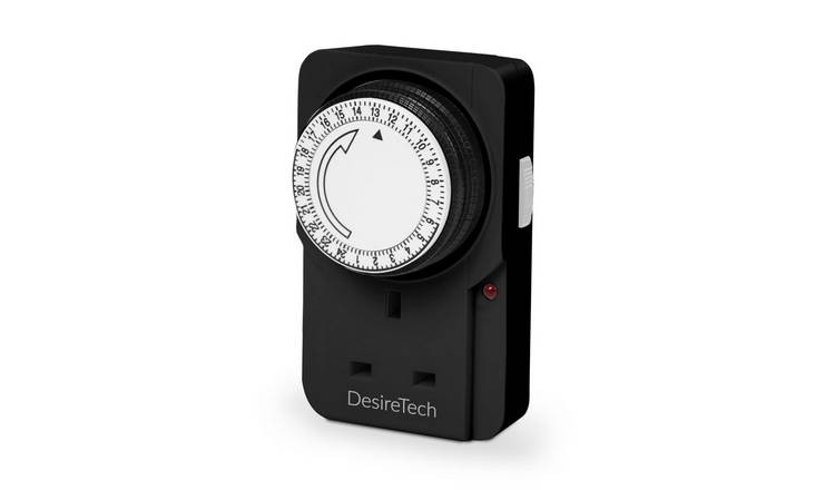 Desiretech 24 Hour Mechanical Plug-In Timer Switch - Black