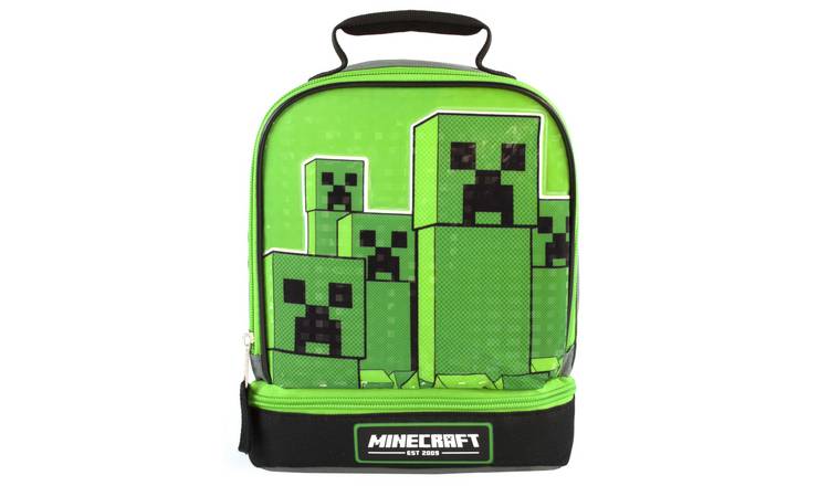 Minecraft Creeper Kids Boys Zip Lunch Bag - Green