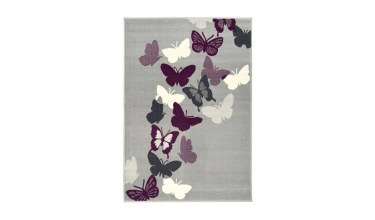 Mega Flooring Grey Modern Nature Print Rug - 80 x 150cm