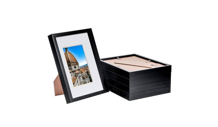 Nicola Spring 3D Box Photo Frames - 8x12" with Mount - Black - Set of 5