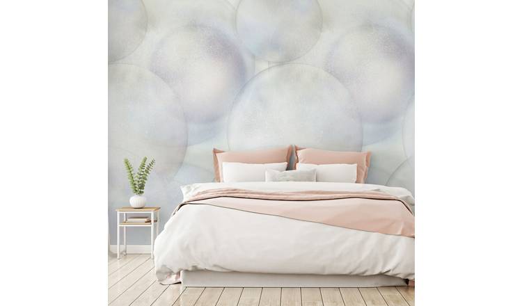 Grandeco Phantasia Bubbles 3 Lane Repeatable wallpaper Mural  - Blue