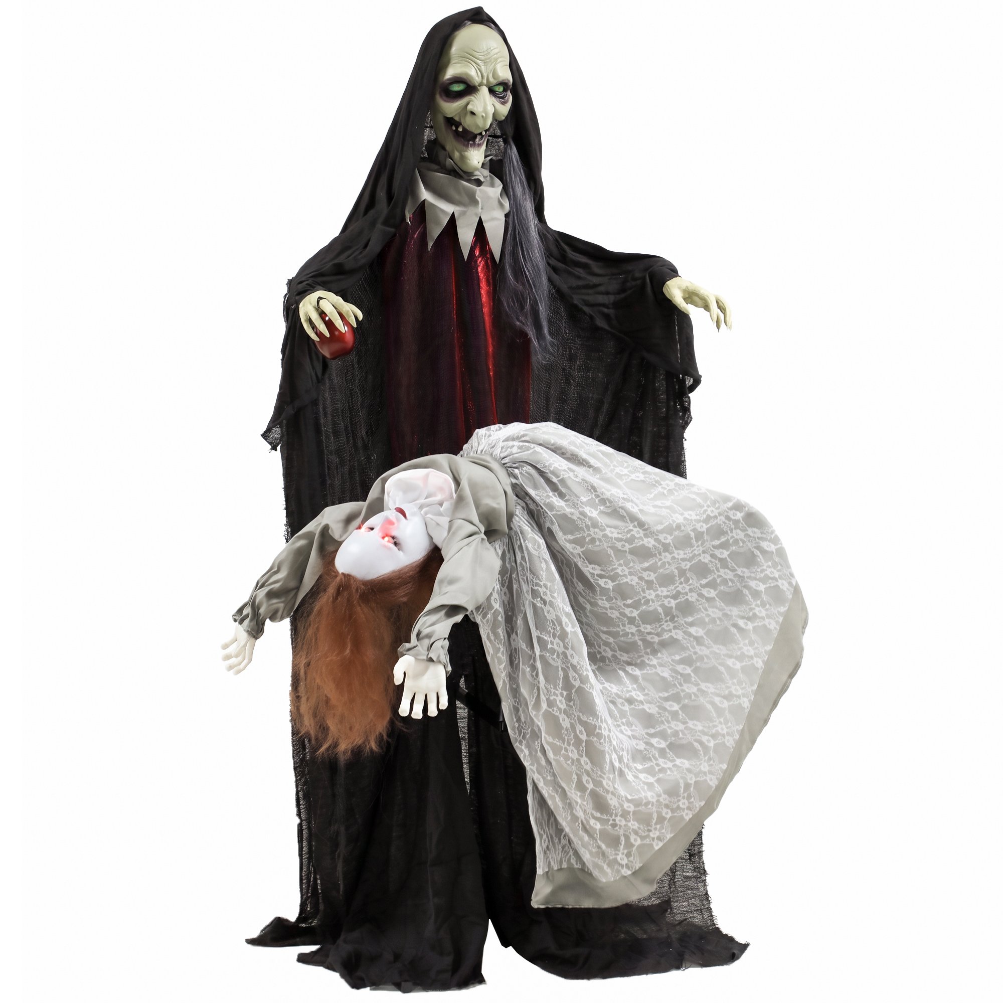 HOMCOM Animated Halloween Standing Witch with Floating Ghost Decoration - Image 3