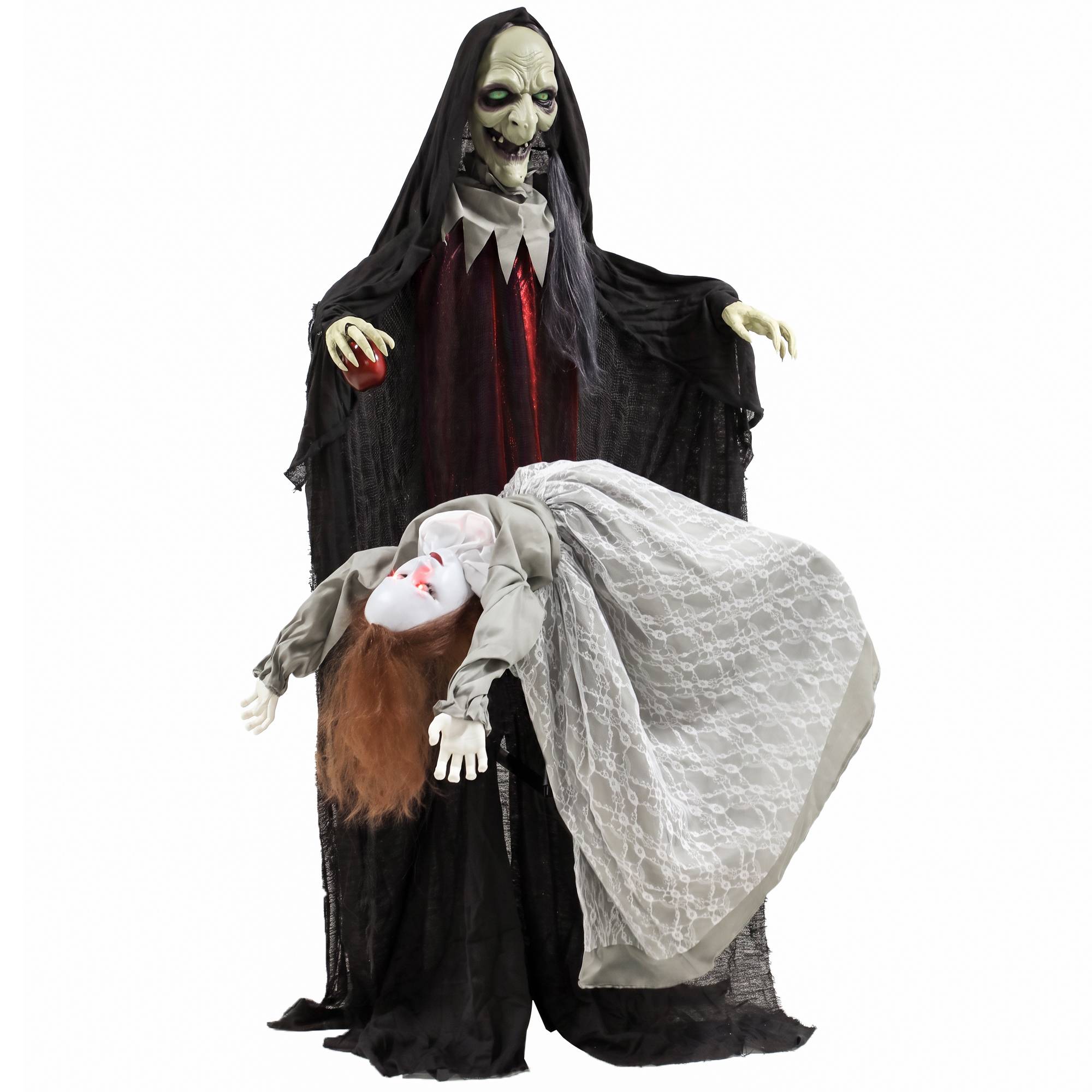 HOMCOM Animated Halloween Standing Witch with Floating Ghost Decoration - Image 3