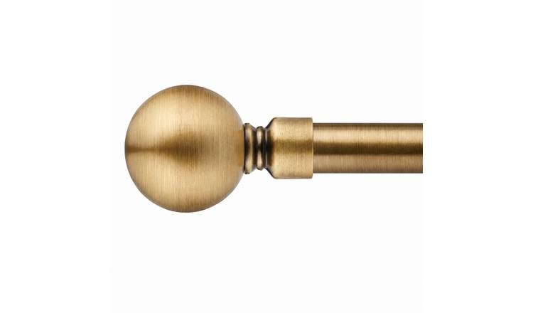 New Edge Blinds 16-19mm Brass Ball Eyelet Curtain Pole - 160cm - 300cm