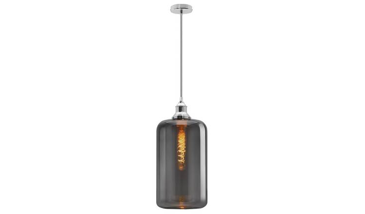 Energy Light Bulbs Hollow Smoked Grey Glass Ceiling Pendant Light - Grey