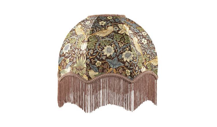 Happy Homewares Victorian Vintage with Green and Blue Floral Lampshade - 36cm
