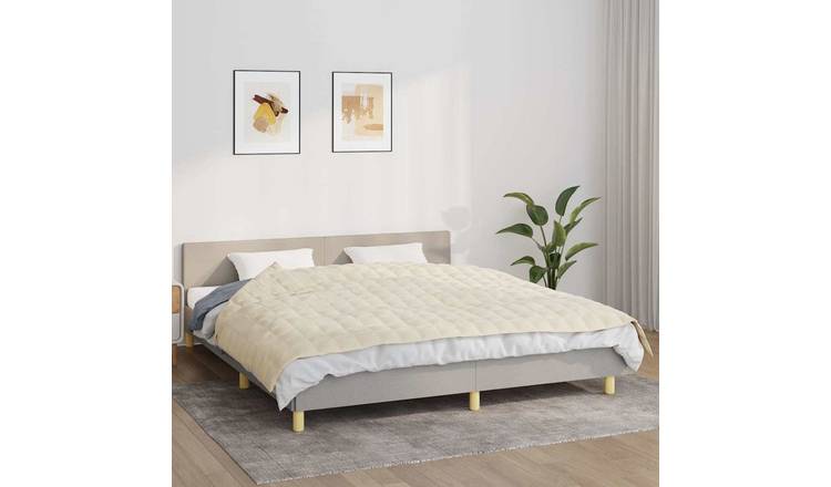Walplus 7 kg Polyester Weighted Blanket - Light Cream - 155 x 220 cm