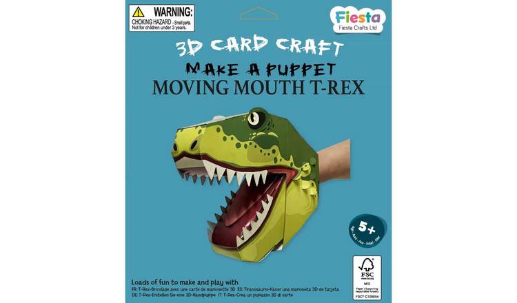 Fiesta Crafts T-Rex 3D Puppet Craft - 5 Years +