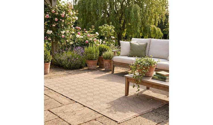 The Rugs Green Nature Outdoor Indoor Diamond Rug - 200 x 290cm