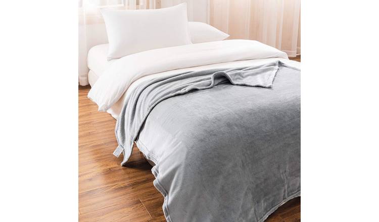 Keplin Flannel Fleece Throw Blanket - Double 150 x 200cm - Silver Grey