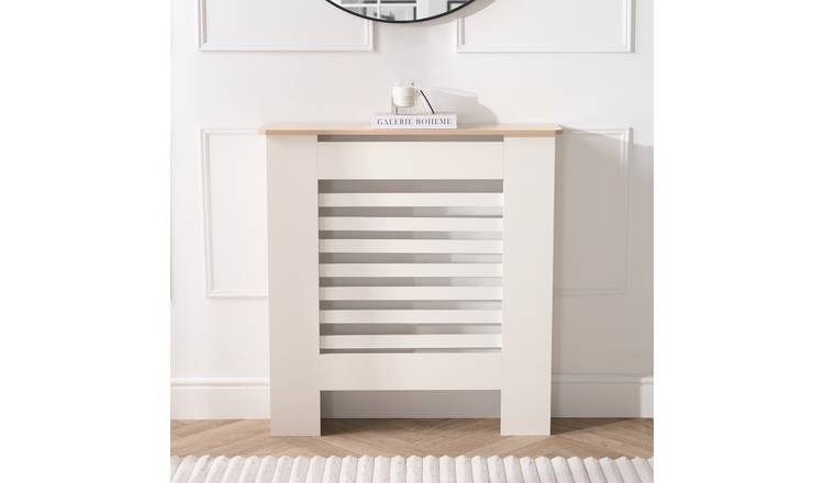 OHS Engineered Wood Radiator Cover - Cream/Wood - Small