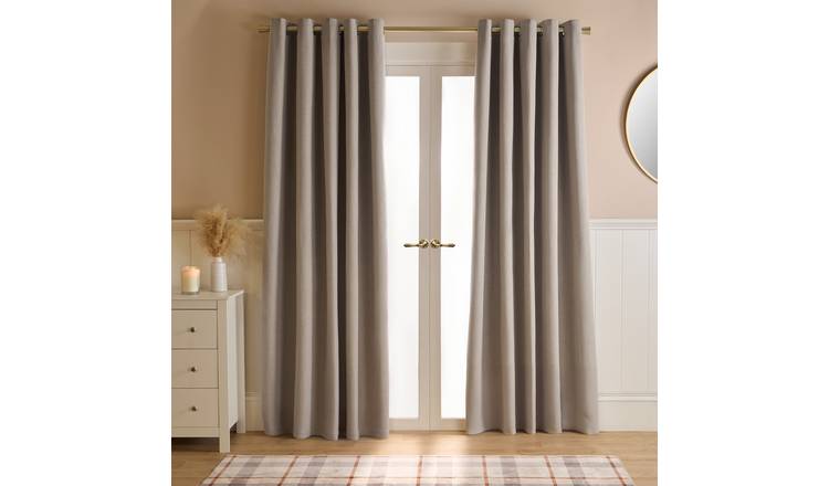 OHS Woven Texture Blackout Curtains - 168 x 183cm - Natural